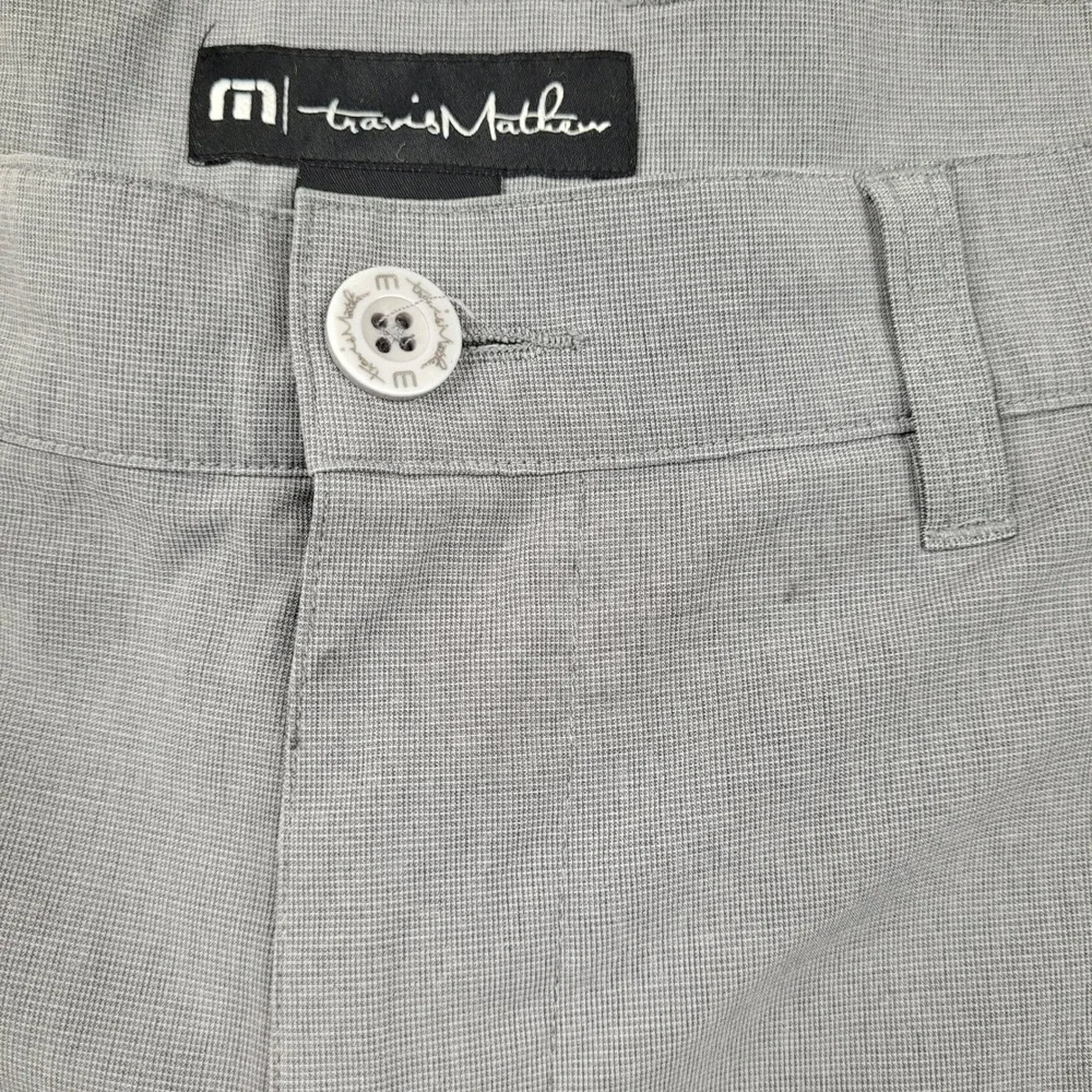 Travis Mathew Golf Shorts Mens 34 Gray Beck Performance Stretch Tech Casual